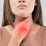 hyperthyroid woman overlay thyroid health